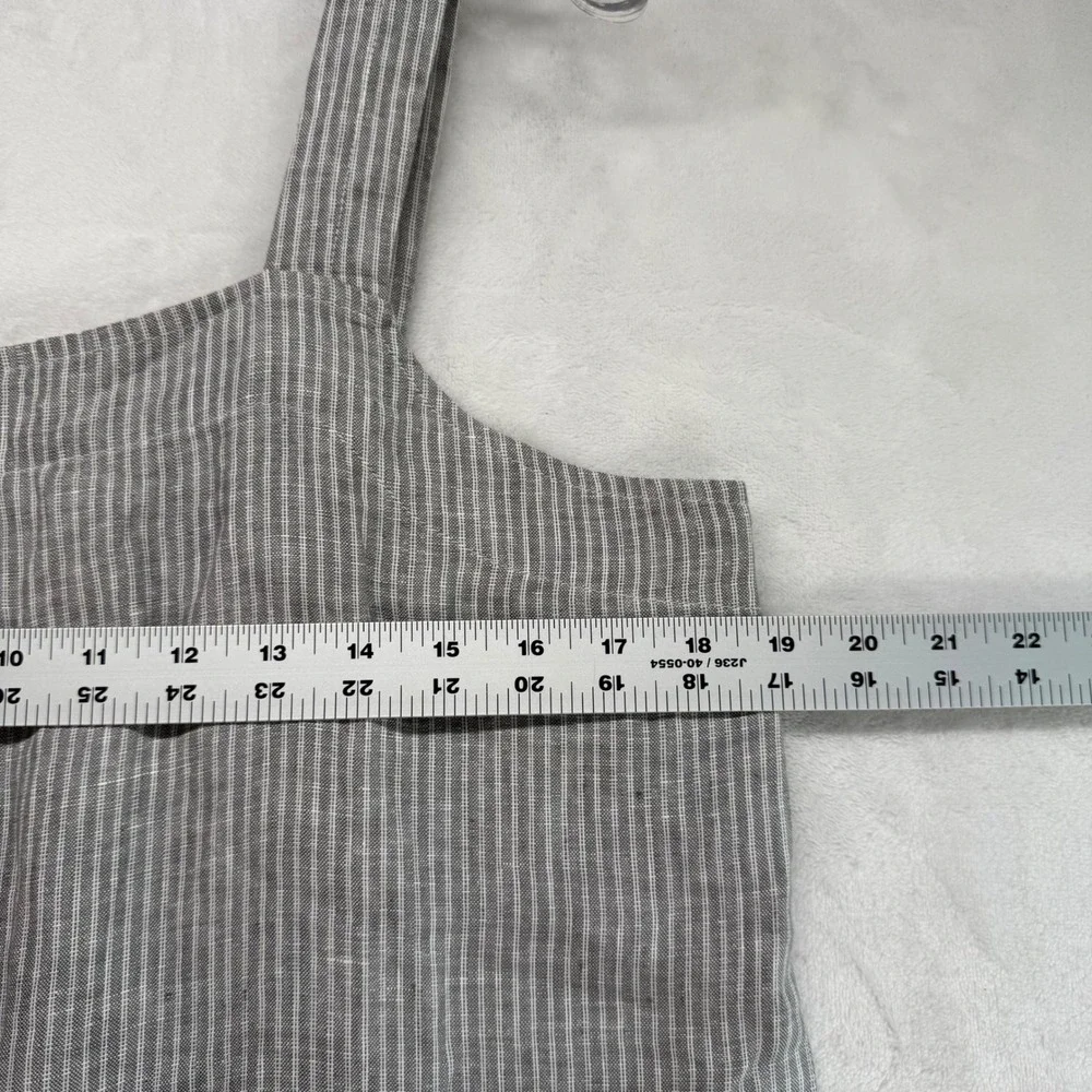 Everlane Linen Striped Jumpsuit Wide Leg Sleeveless Casual Size 10 NWOT- no belt
